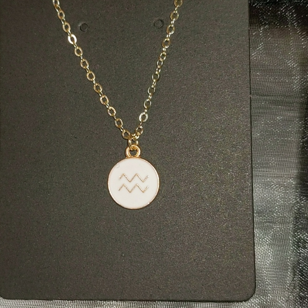 Zodiac Sign Aquarius Dainty Gold Necklace